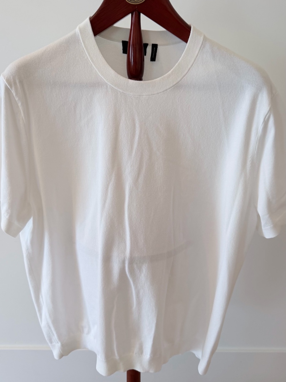 Theory White Short Sleeve Crew Neck Tee